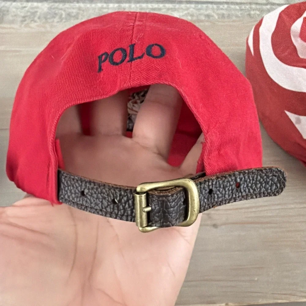 Polo Ralph Lauren Polo Bear Twill Ball Cap Red Tuxedo Bear Scuba Adjustable Hat